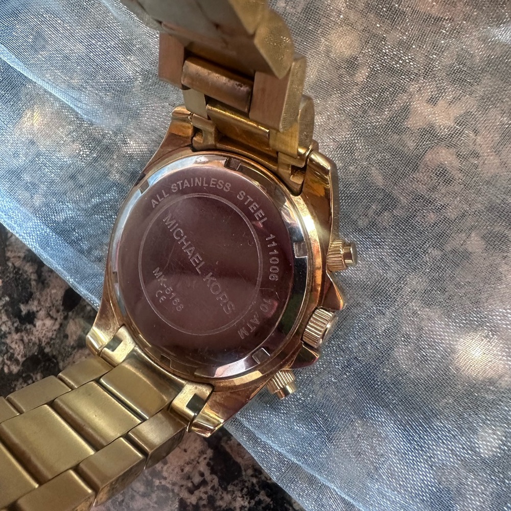 Michael Kors Gold-Tone Crystal Accent Women's Chronograph Watch - Picture 6 of 6